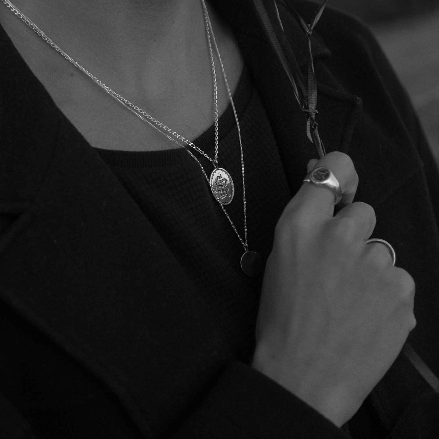 Dragon Pendant Necklace In 925 Sterling Silver