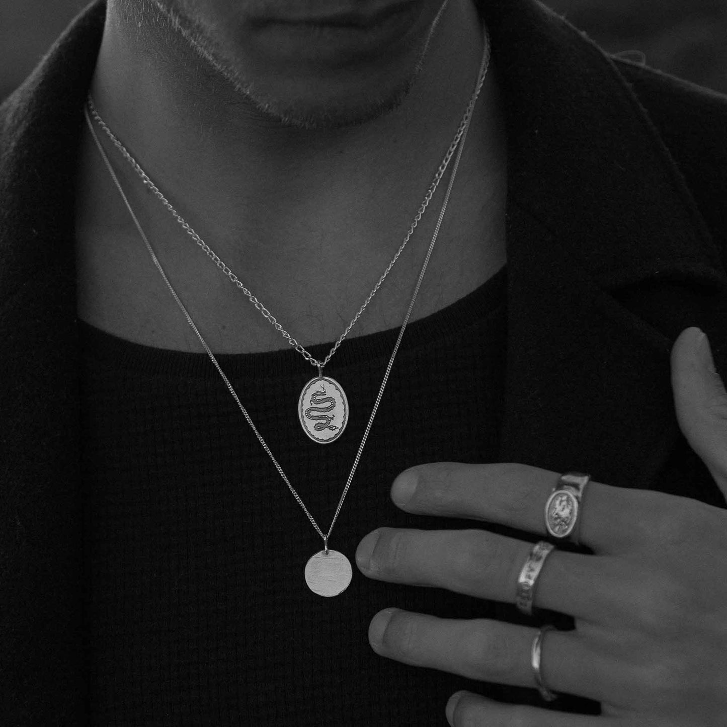 Dragon Pendant Necklace In 925 Sterling Silver
