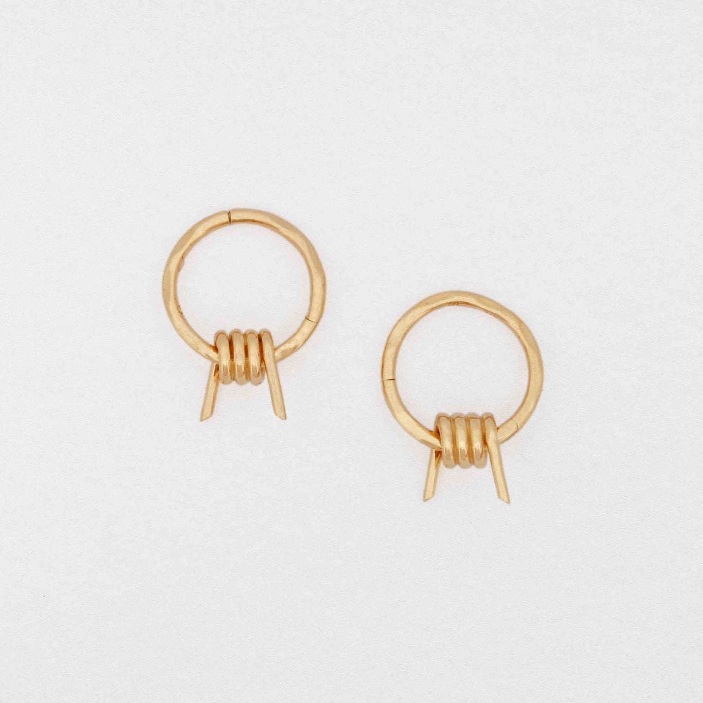 barb wire 22CT gold vermeil sleeper earring