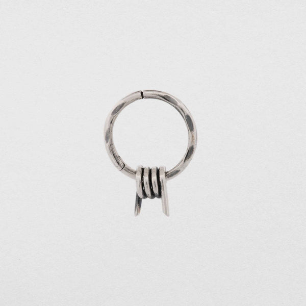 barb wire 925 silver sleeper earring 