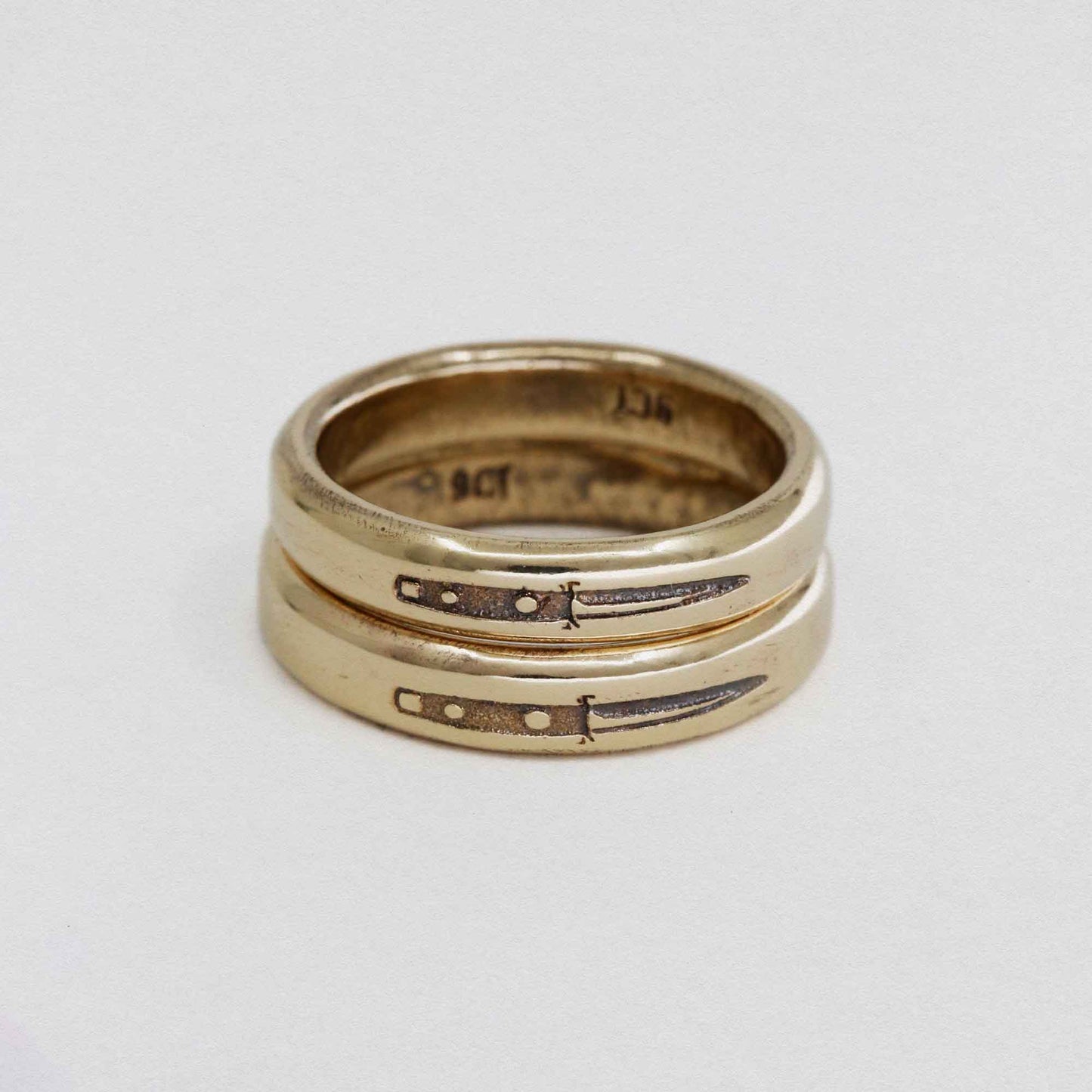 Dagger Engraved On 9ct Gold Ring