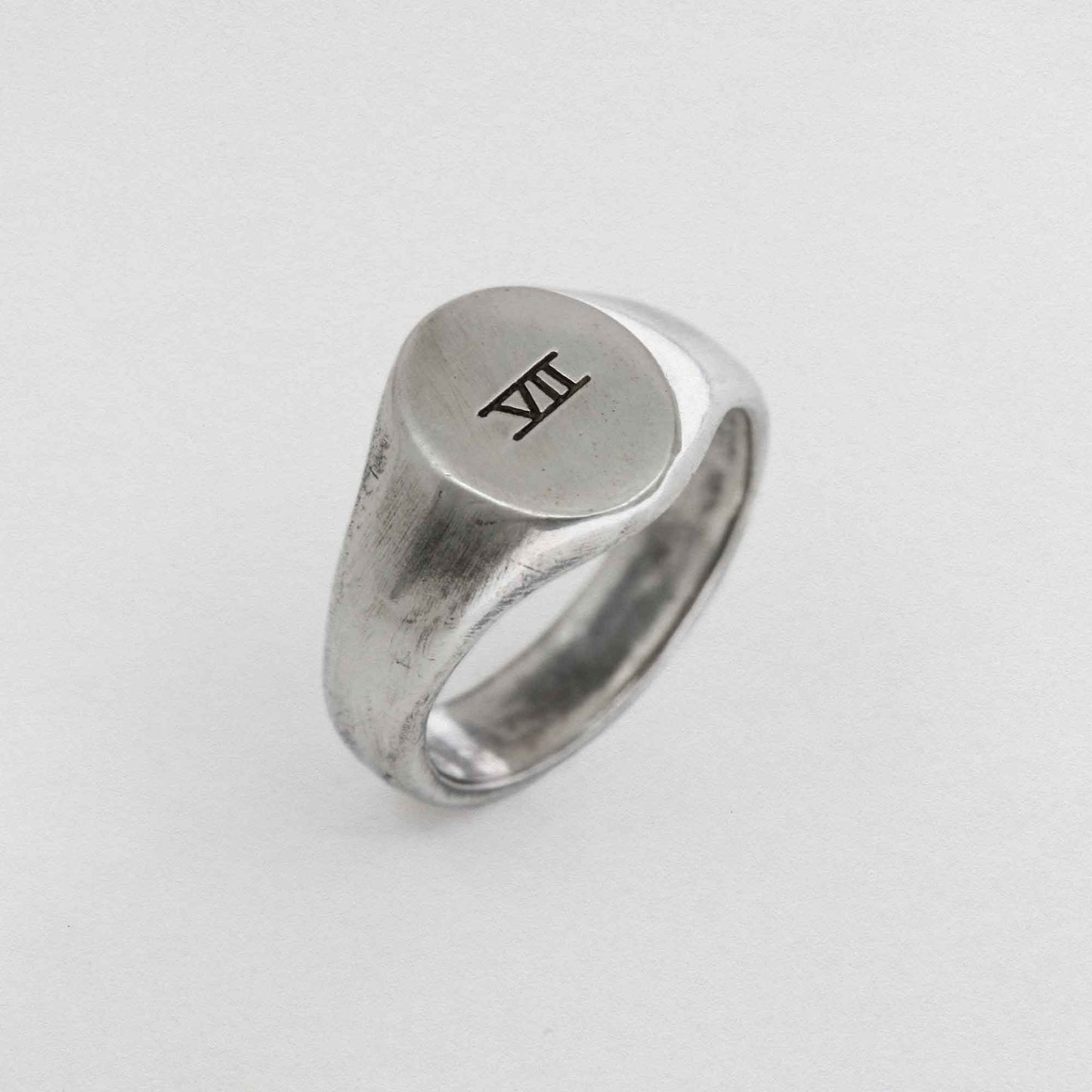 Seven XII Signet Ring In 925 Sterling Silver