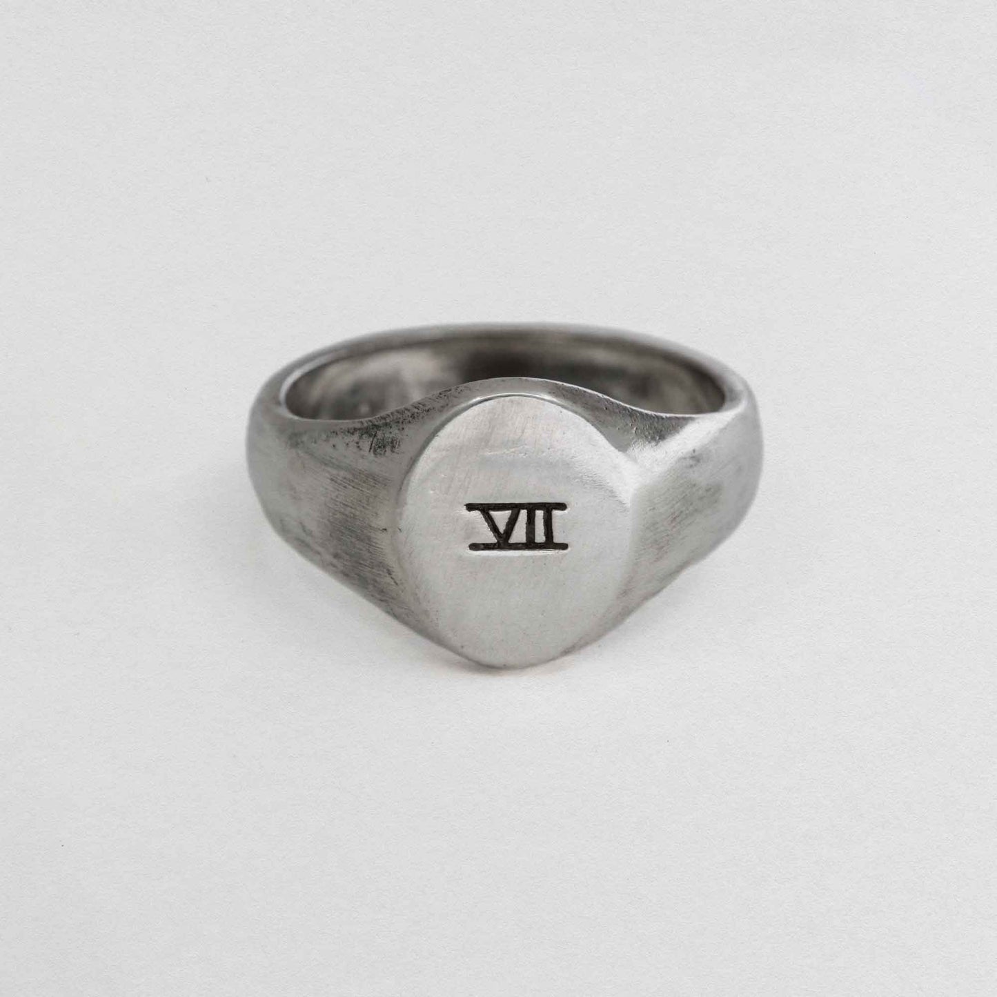 Seven XII Signet Ring In 925 Sterling Silver