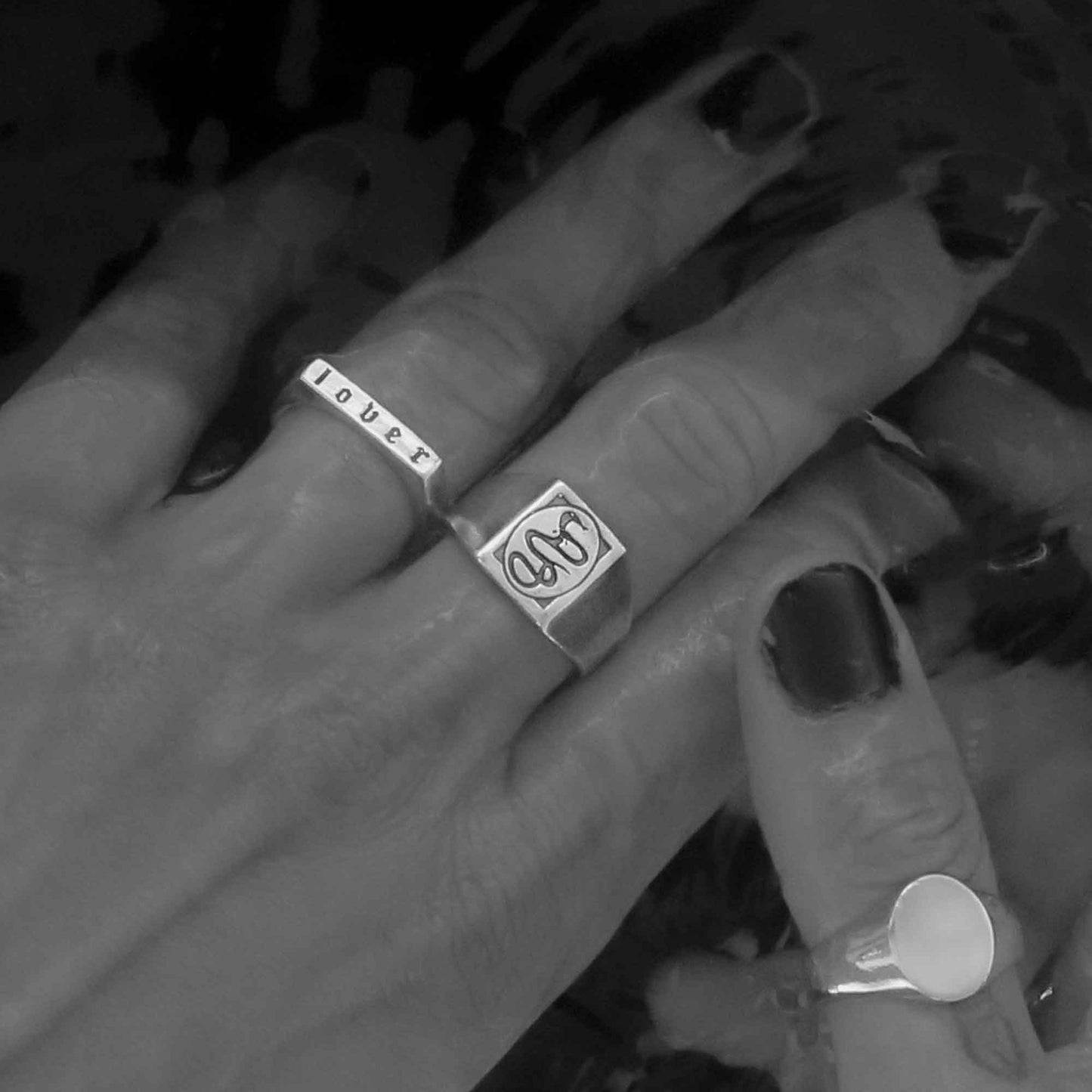 Double Headed Snake Signet Ring In 925 Sterling Silver