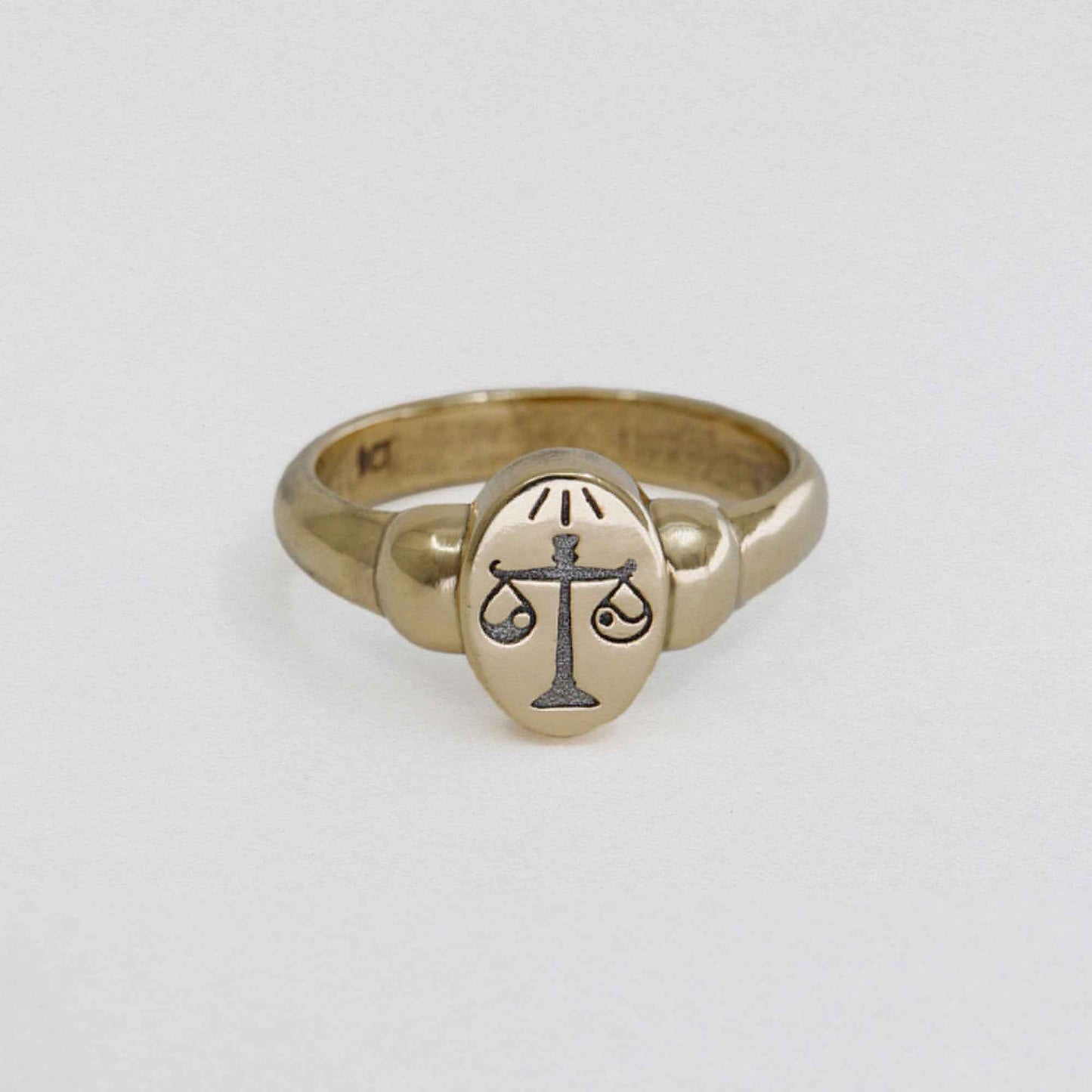 Scales Of Justice Signet Ring In 9CT Gold