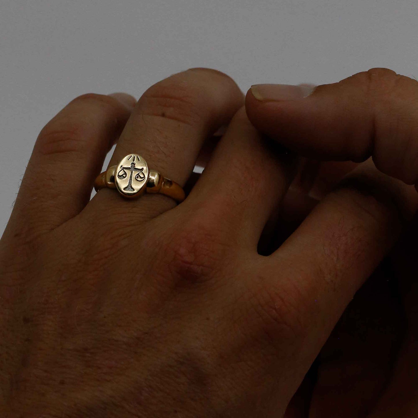 Scales Of Justice Signet Ring In 9CT Gold