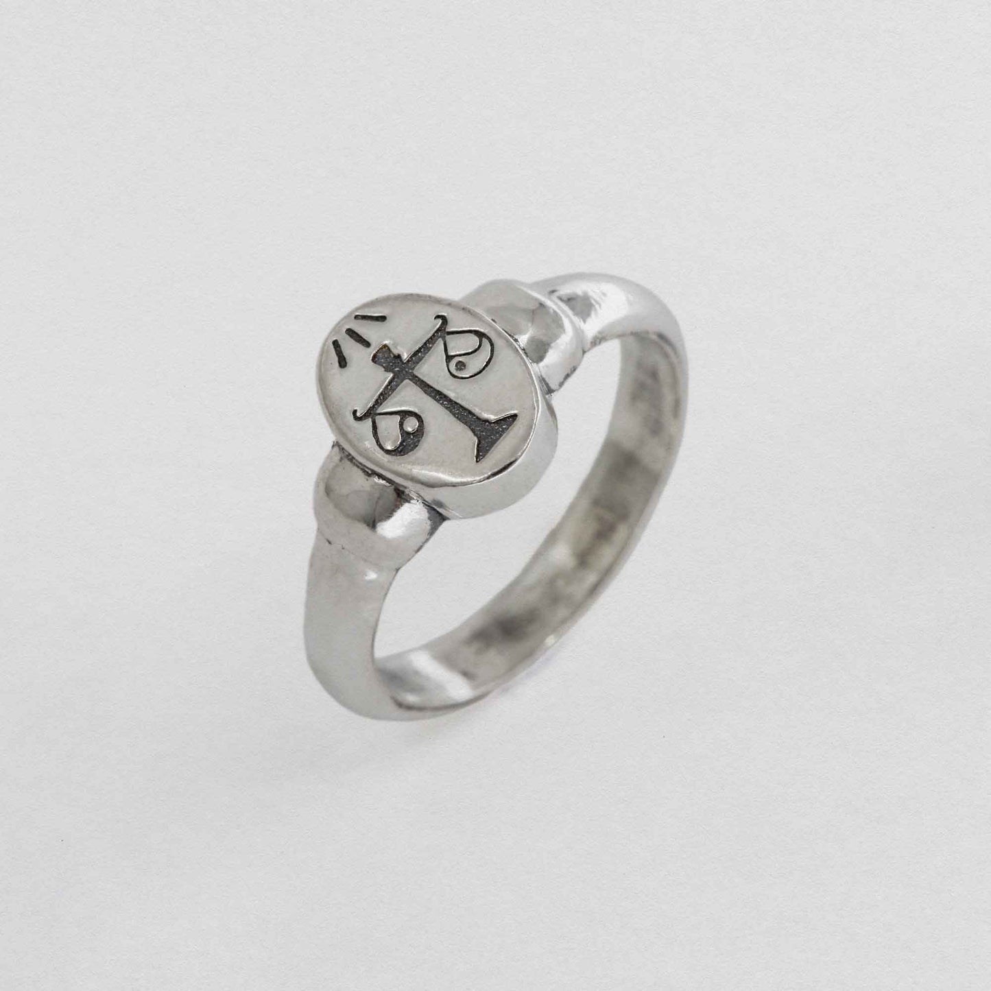 Scales Of Justice Signet Ring In 925 Sterling Silver