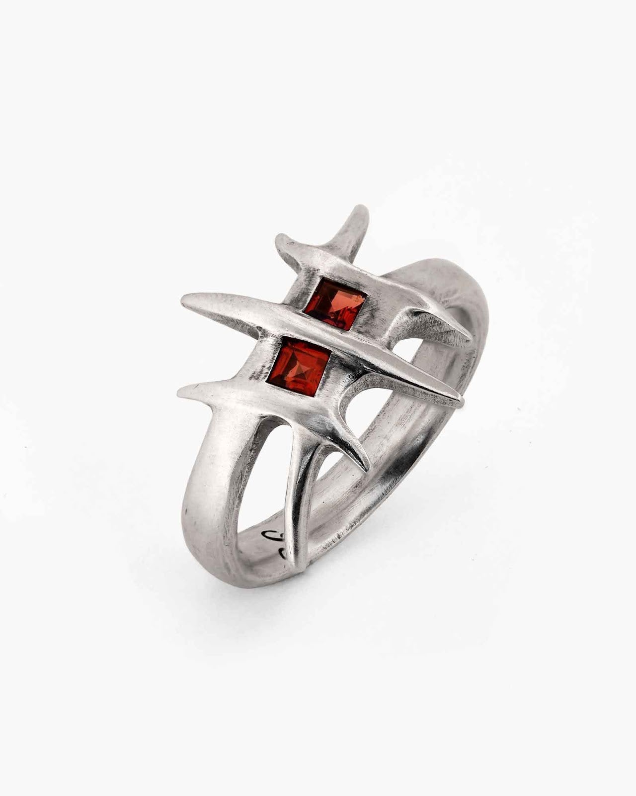 925 sterling silver Bone Yards signet ring on a white background