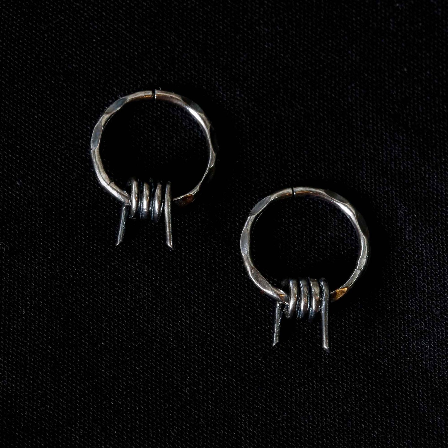 barb wire 925 silver sleeper earring