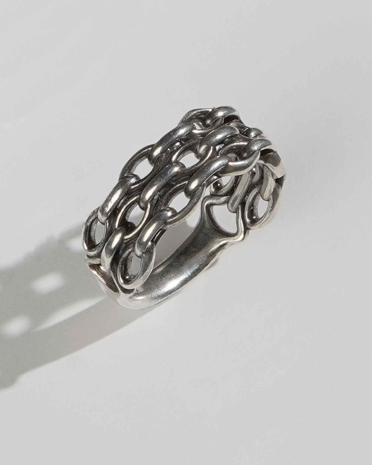 Sterling silver Chain Stack ring with chain band