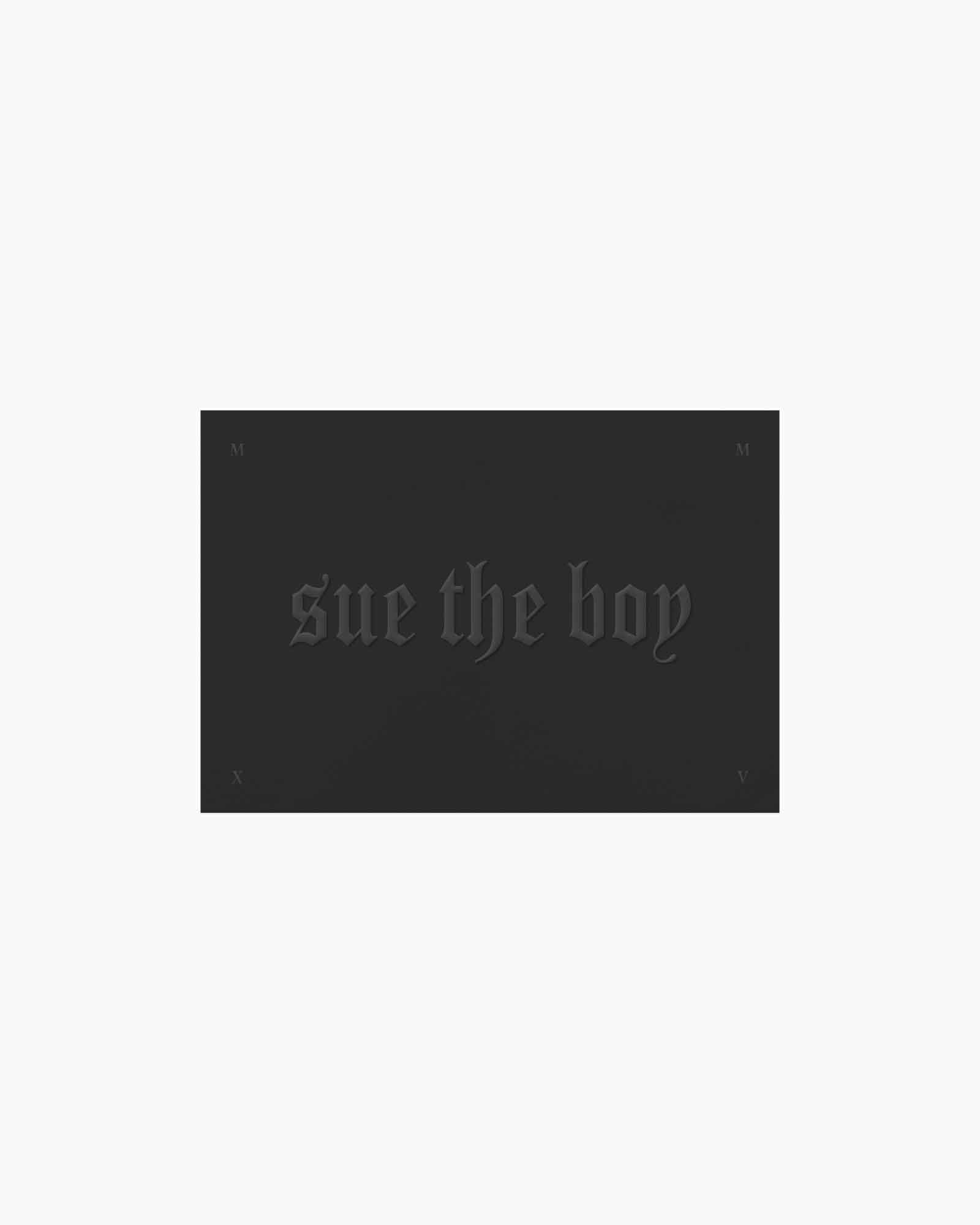Sue The Boy gift card on a white background