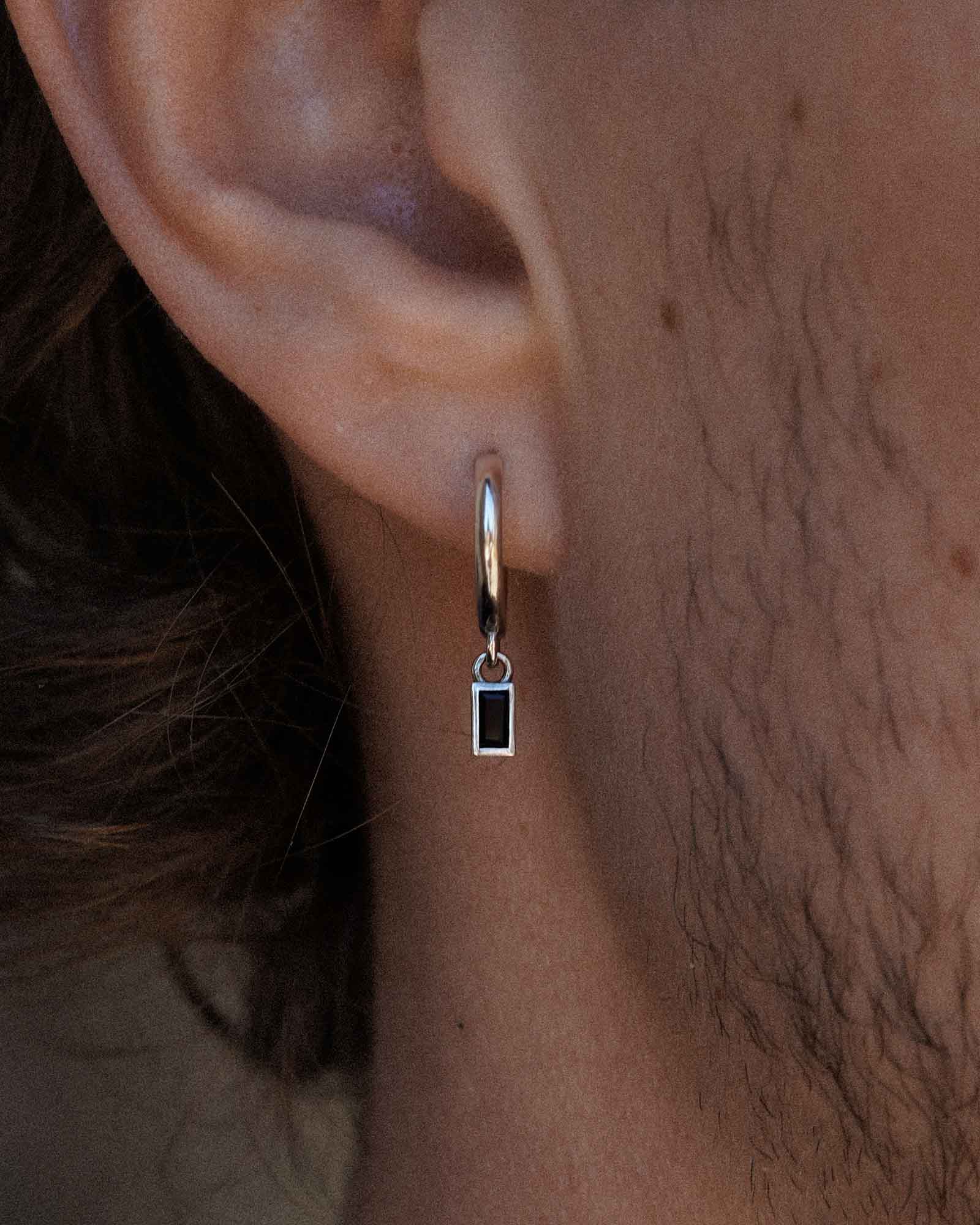 Onyx Baguette Huggie