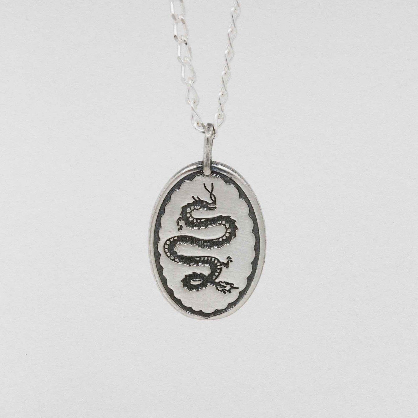 Dragon Pendant Necklace In 925 Sterling Silver