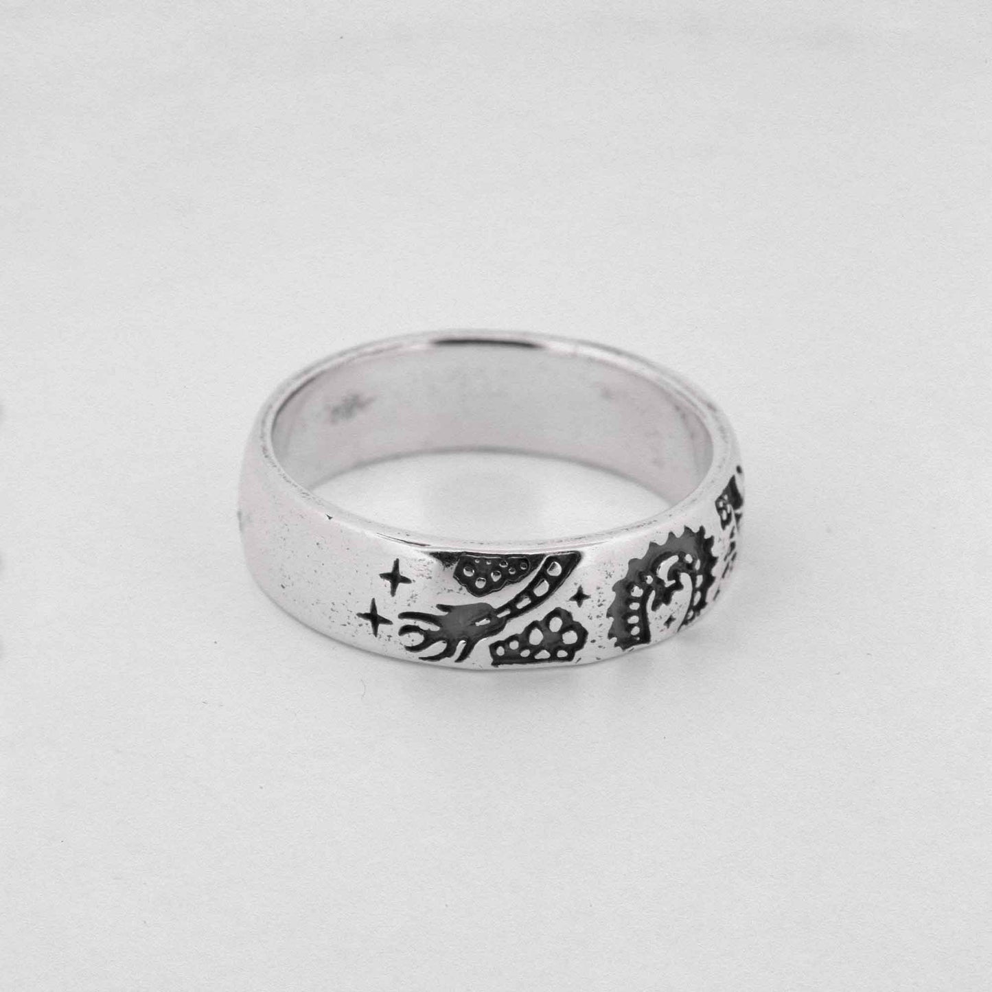 Mystical Dragon Ring In 925 Sterling Silver
