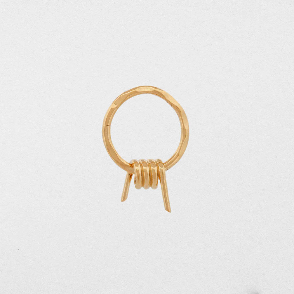 barb wire 22CT gold vermeil sleeper earring 