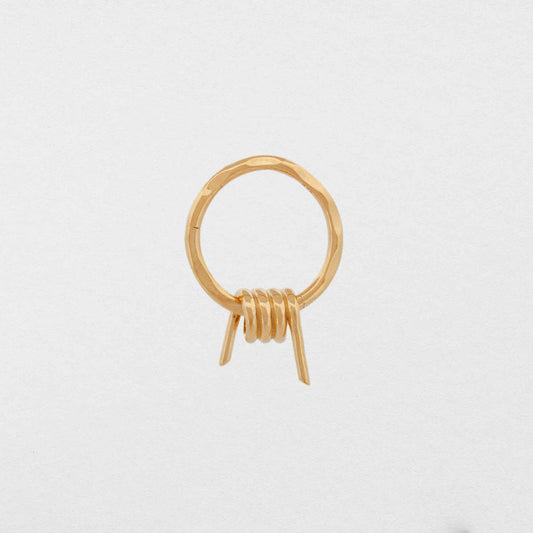 barb wire 22CT gold vermeil sleeper earring 
