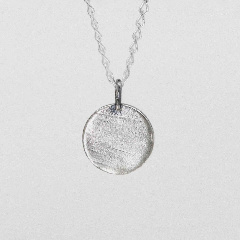 Mens Plain Circle Necklace 925 Sterling Silver