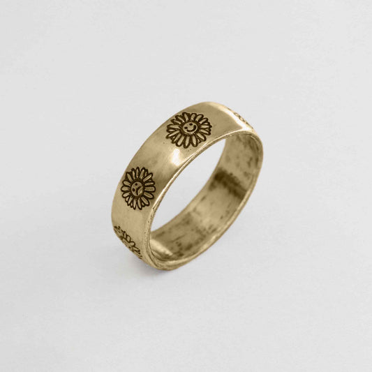 Flower Mood Ring In 9CT Gold
