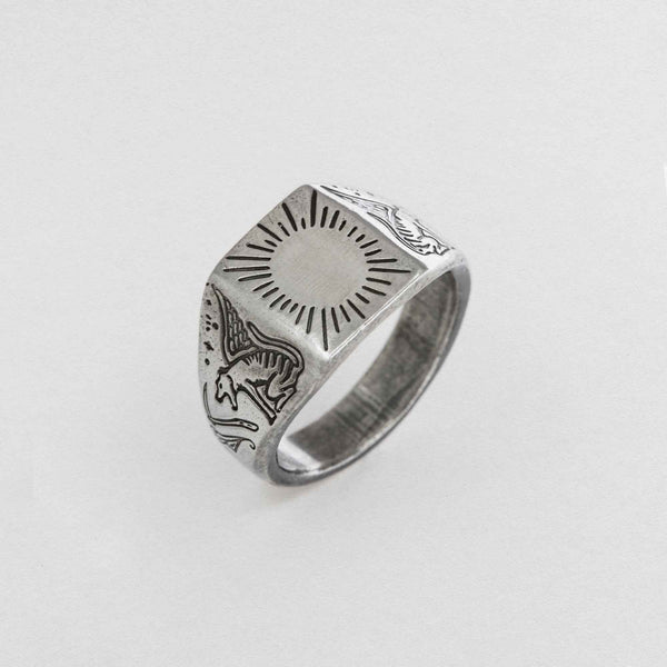 Tasmanian Tiger Signet Ring In 925 Sterling Silver