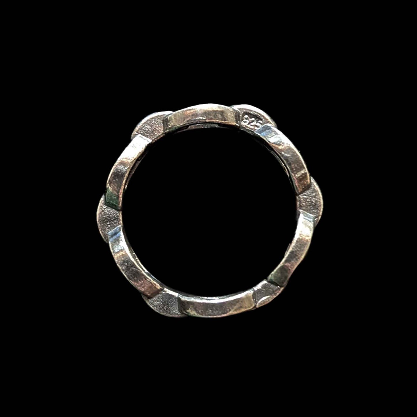 Mens Chain Ring In 925 Silver