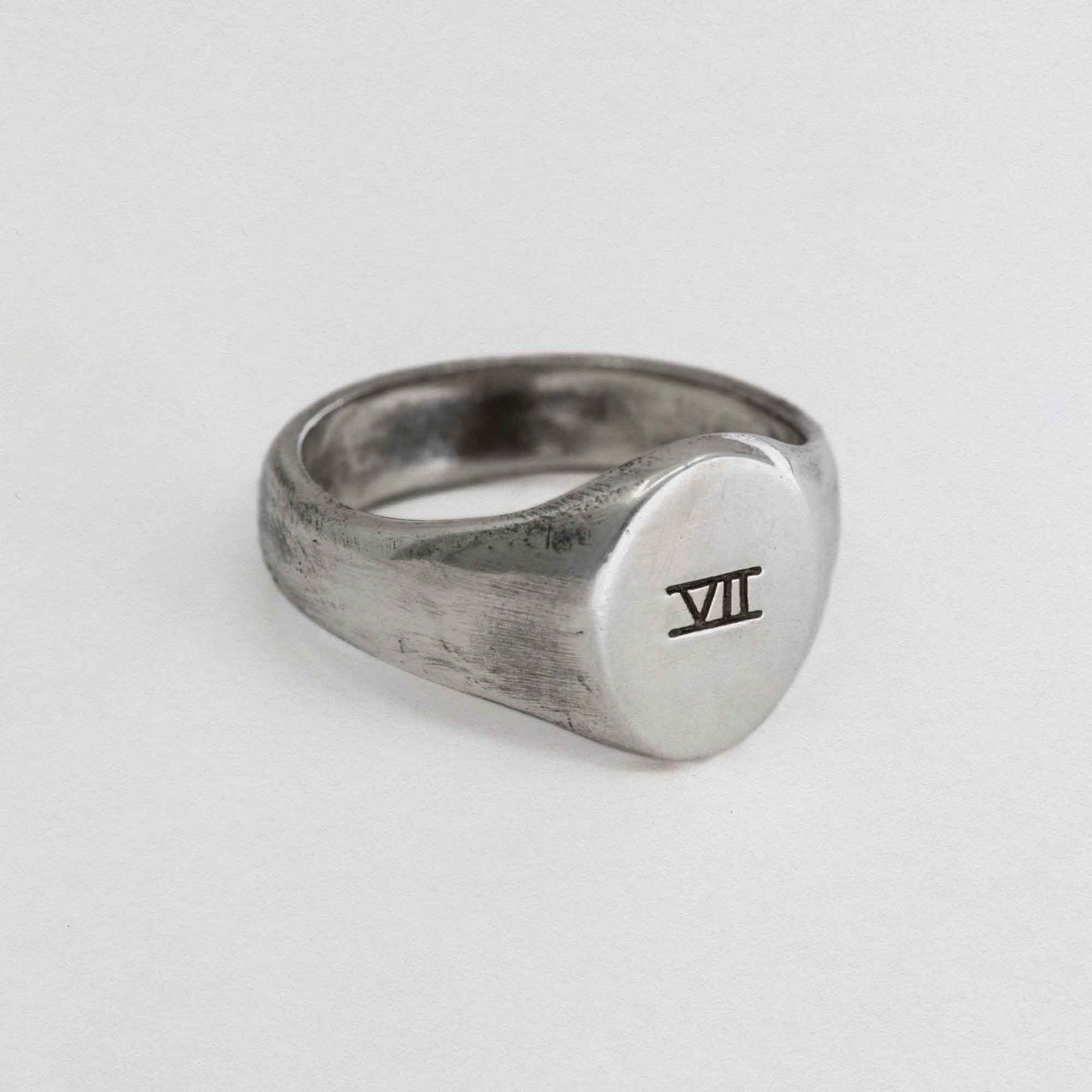Seven XII Signet Ring In 925 Sterling Silver