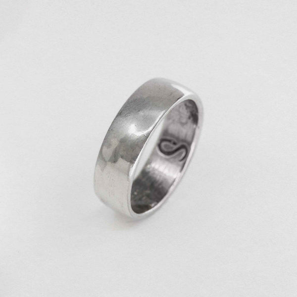 Sterling silver store band ring mens