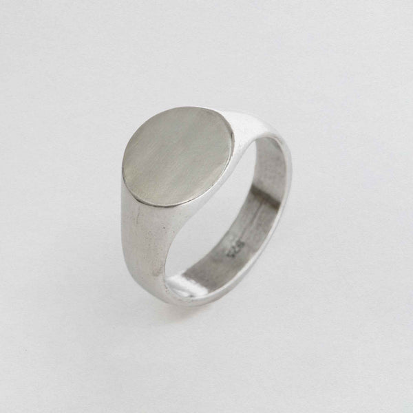 Plain Circle Signet Ring In 925 Sterling Silver