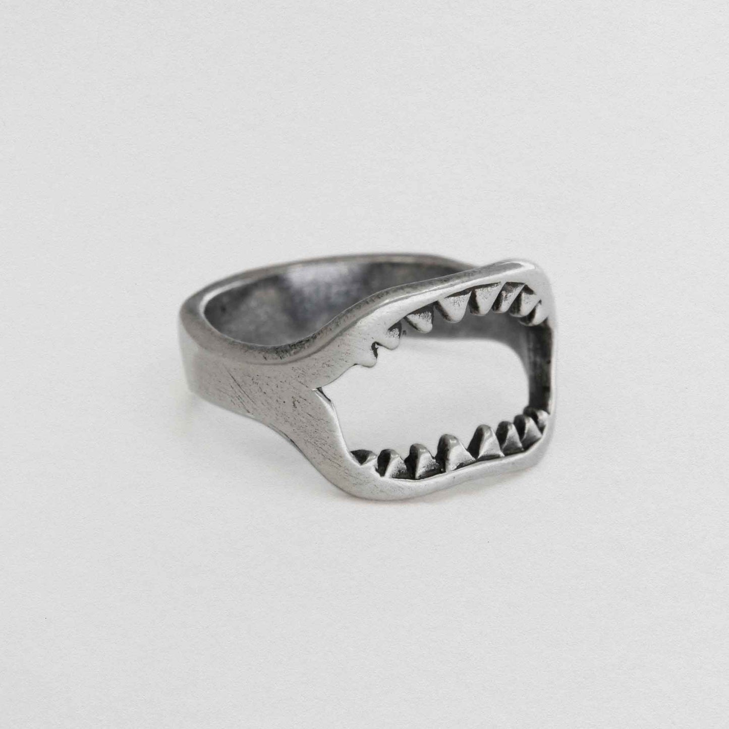 Shark Jaw Ring In 925 Sterling Silver