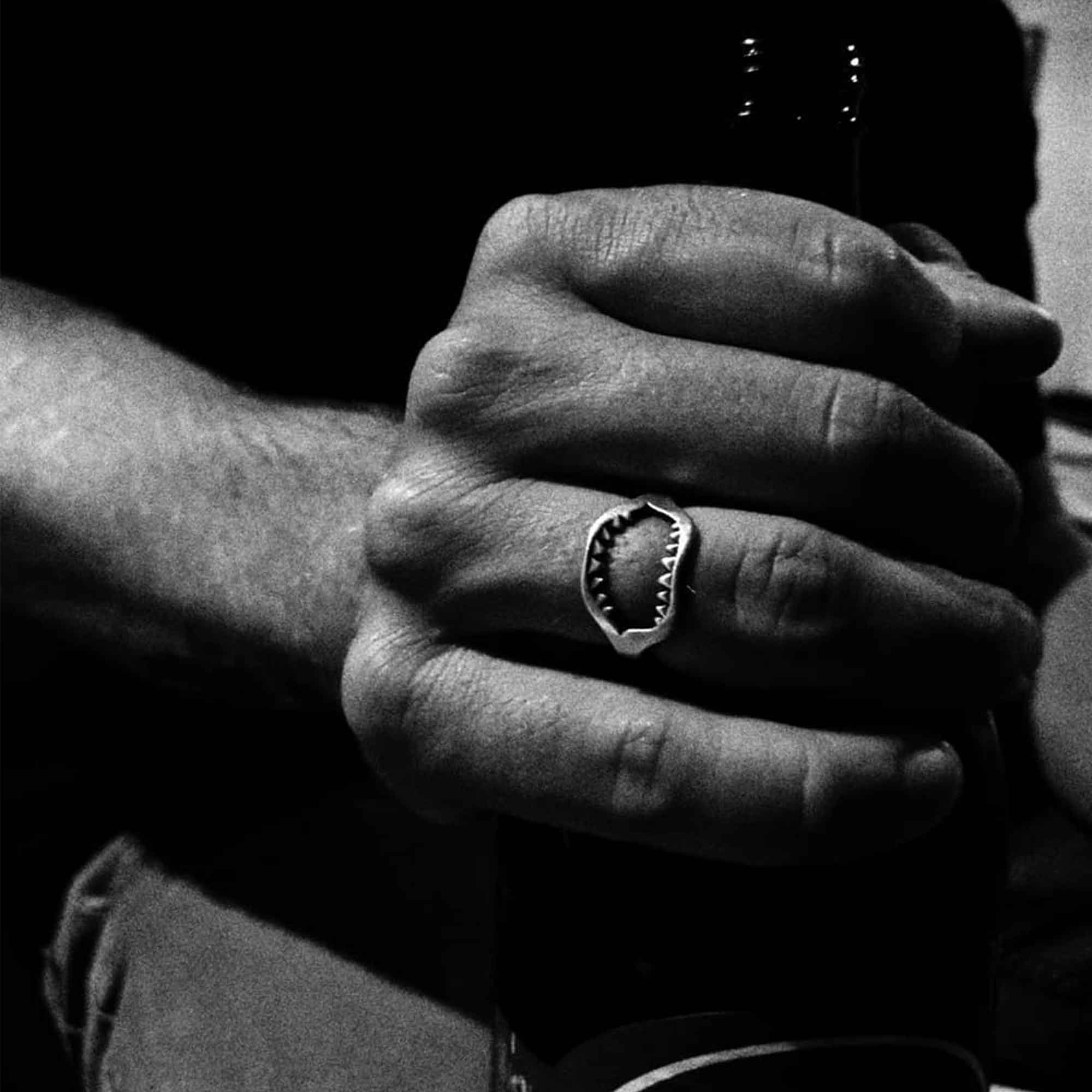 Shark Jaw Ring In 925 Sterling Silver