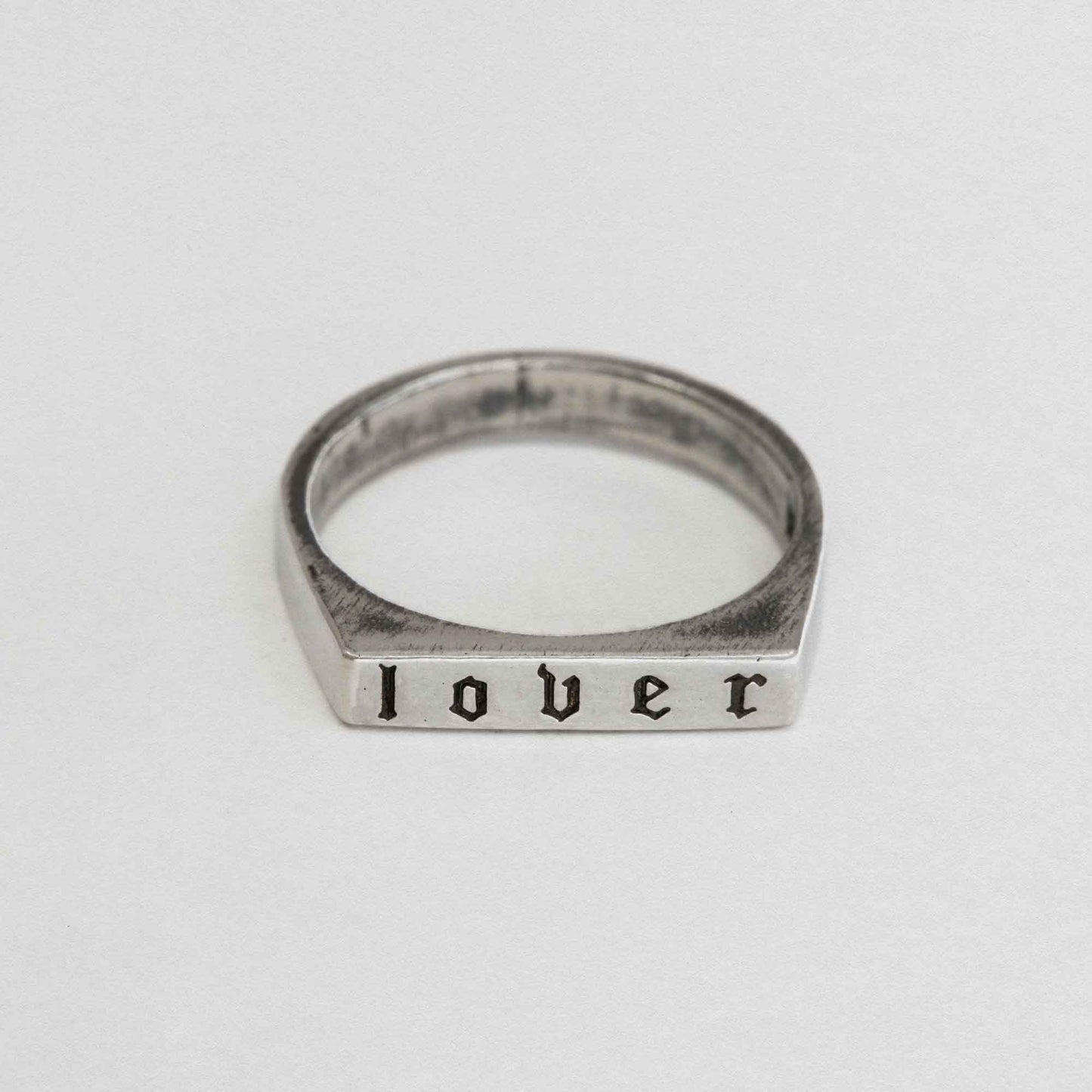 Lover Signet Ring In 925 Sterling Silver