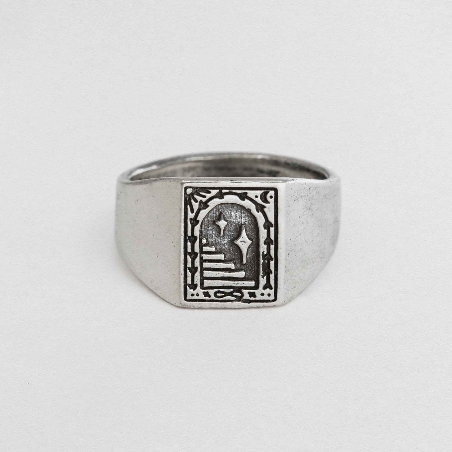 Portal Signet Ring In 925 Sterling Silver