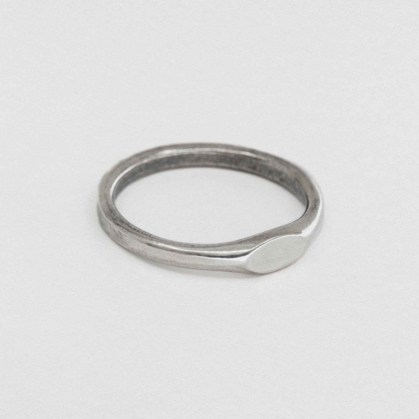 Small Oval Signet Ring In 925 Sterling Silver
