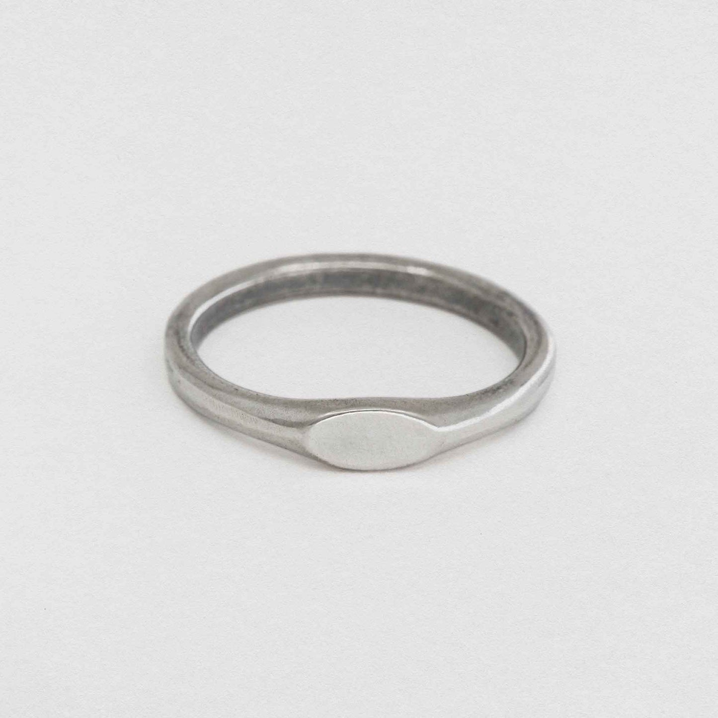 Small Oval Signet Ring In 925 Sterling Silver