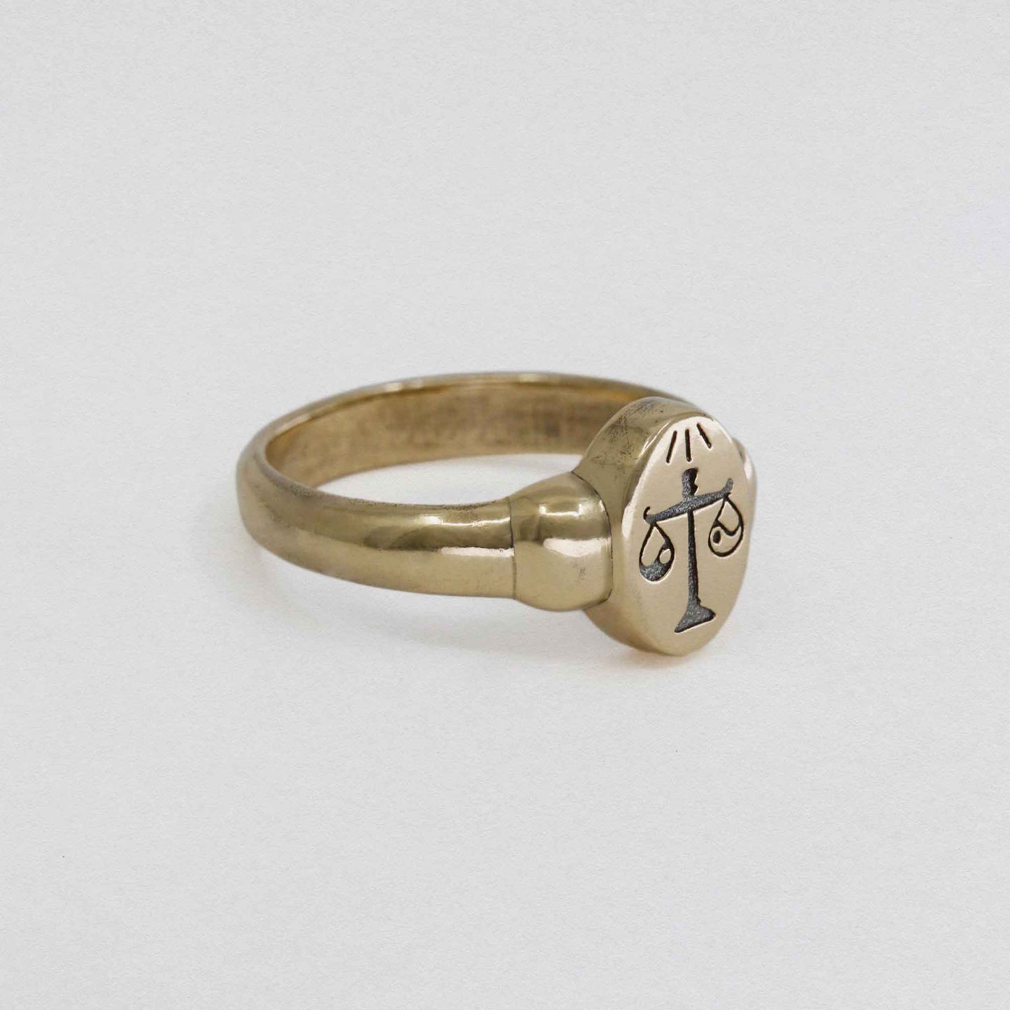 Scales Of Justice Signet Ring In 9CT Gold